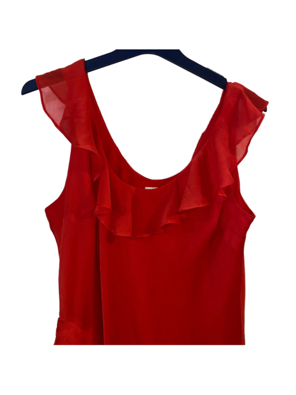 Women's A New Day Red Ruffle Sleeveless Midi Dress Size L - Picture 3 of 7